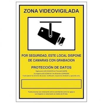 Señal de Advertencia Videovigilada 297x210 mm - Zona Videovigilada