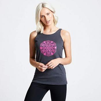 Dare2B Free Climb-Camiseta De Tirantes Estampada Y Entallada De Algodón T-Shirts/Polos/Vests, Mujer, Charcoal Grey, 20