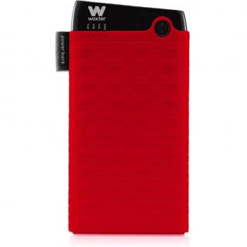 Woxter Power Bank 6000 SR - Alimentador portátil compatible con smartphones, tablets, reproductores MP3 y dispositivos USB, color rojo