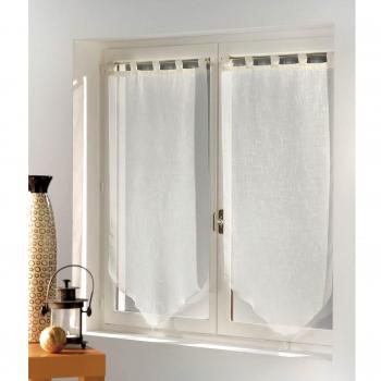 Douceur D'Intérieur  - 1361574, Par De Visillo Pompon Presilla , 2 X 60 X 160 Cm , Luminea Uni , Luminette Liso , Beige