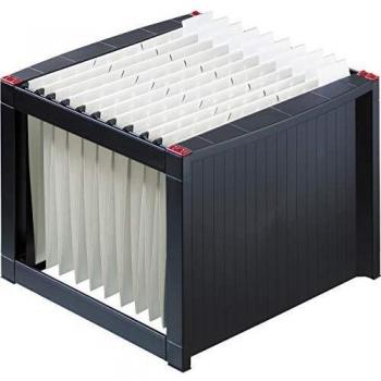 Soporte de documentos colgantes A4 plástico negro para aproximadamente 40 carpetas, dimensiones H272xB360xT380 mm
