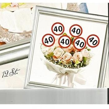 Conjunto de 12 MINI carteles: 26,5 cm D: 9,5 cm DISEÑO DE 40 CUMPLEAÑOS.: SEÑAL