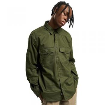 Brandit Olive Flannel Long Sleeve Shirt for Men - Sizes M to 5XL
