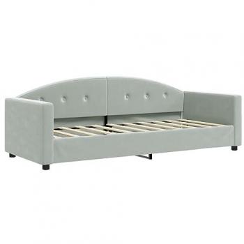 Sofá cama terciopelo gris claro 80x200 cm, sin colchón, cómodo, ideal como cama de invitados y sofá individual