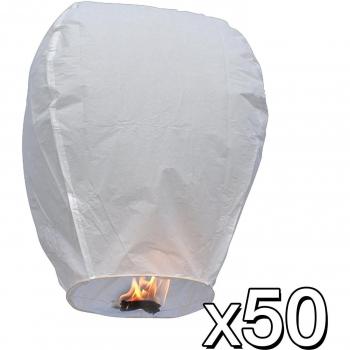 Area - Juego de 50 farolillos volantes, papel de arroz