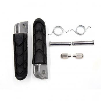 Sourcingmap – ® Par de goma antideslizante de aleación de aluminio motocicleta delantero reposapiés Padal