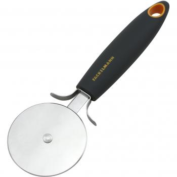 Fackelmann Corta Pizzas de Ruleta Pasta y Masa, Cortador Sandwich, Acero Inoxidable, INOX, Gris y Naranja