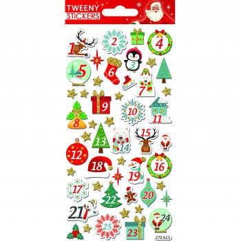Pegatinas tweeny foamy Navidad números con decoración Global Gift rojo
