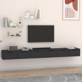 Armarios de pared vidaXL 2 uds contrachapada 102x30x20 cm Blanco, Negro, Roble Sonoma - Mueble de Almacenaje Estantería para Oficina, Estudio, Sala de Estar y Dormitorio