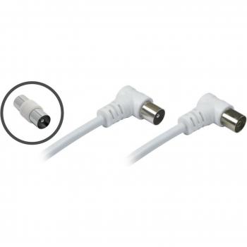 Prolongador de cable coaxial para antena de TV con adaptador H-M + M-M de Metronic