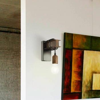 Aplique de Pared Vintage Eglo Townshend 4 Negro 1 Bombilla E27