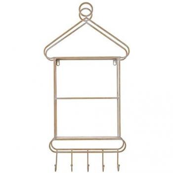 Estantería 43 x 13 x 84 cm Natural Metal Blanco