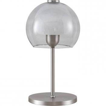 Lámpara de mesa Kaiya moderna en gris, hecha de metal y vidrio, para salón y comedor, 1 llama E27