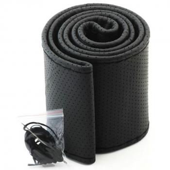 CAOLATOR DIY Cubierta del volante de coche con Agujas e hilo Negro