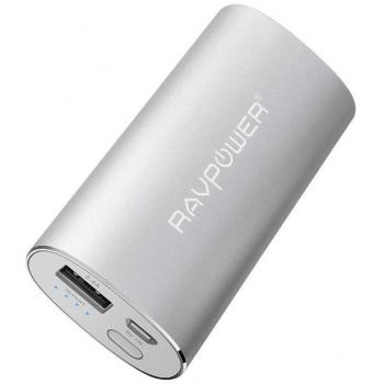 RAVPower Bateria Externa 6700mAh 5V/2,4A Con Tecnología iSmart, Power Bank para iPhone 7, iPad, Android, Smatphone tablets - Plata