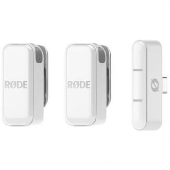 Micrófono Inalámbrico Compacto RØDE con Conector USB-C para Smartphones - Sistema de Dos Personas, Color Blanco