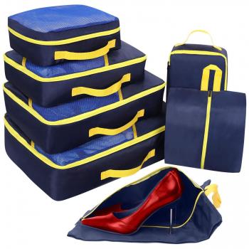 Organizador Maleta Viaje, 7 Set Bolsas de Equipaje, Faxsthy Impermeable Organizador de Maleta Bolsa con Bolsas de Zapatos