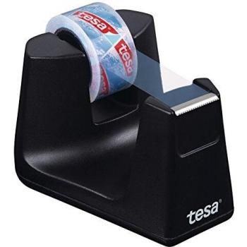 Dispenser de mesa tesa Easy Cut® Smart ecoLogo® negro con 1 rollo de cinta adhesiva cristal clara 10 m x 15 mm