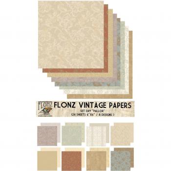 Paper Pack (24sh 6x6) Pallor FLONZ Vintage Paper for Scrapbooking and Craft