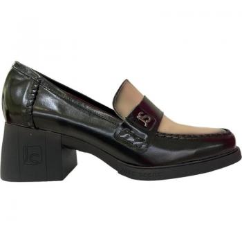 Zapatos de Mujer Jose Saenz Mocasín Tacón Piel Antic Negro