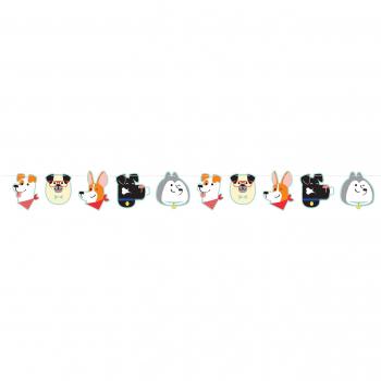 Dog Party Shaped Banner with Twine