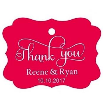 100 PC Gracias por encargo etiquetas colgantes etiquetas de papel personalizado de la boda del regalo del favor