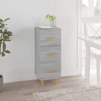 Aparador de madera contrachapada y madera de ingeniería gris Sonoma 34,5x34x90 cm, mueble de almacenaje moderno para salón con armarios con puertas y un cajón