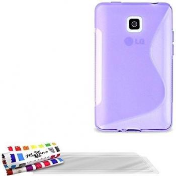 Muzzano F7231 - Funda para LG Optimus L3 II L3 2 ) + 3 protecciónes de pantalla, color violeta