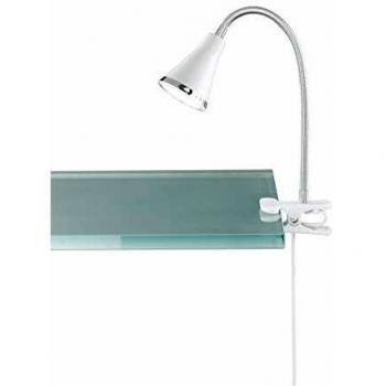 Lámpara de mesa LED Arras con pinza flexible, 1x5W, 350lm, 3000K, blanca