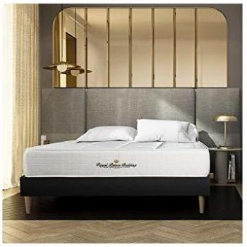 Conjunto de Cama Windsor - Base Tapizada Negra + Colchón de Muelles Ensacados y Viscoelástica 140 x 200 cm - Altura: 26 cm - Confort Equilibrado