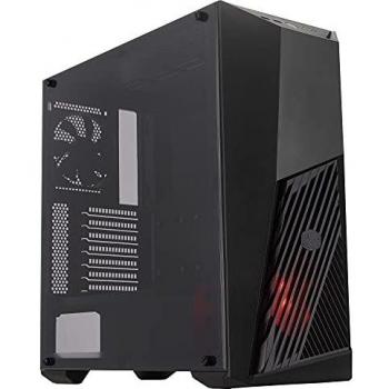 Cooler Master MasterBox K501L - Caja Ordenador PC ATX con Ventilación Angulada, Iluminación LED en Rojo, Panel Lateral Transparente, Configuraciones Flujo de Aire Flexibles