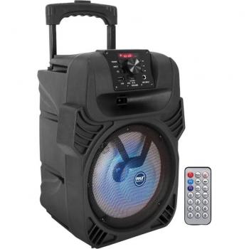 PYLE PPHP844B Portable Bluetooth PA Speaker and Microphone System - 8 Woofer, 400 Watts Peak Power, Built-in Bluetooth for Wireless Streaming, USB/SD Card Reader, FM Radio, Rechargeable Battery, Remote Control Included