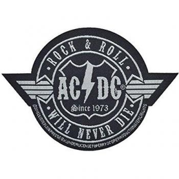 Parche Oficial ACDC Rock N Roll Nunca Morirá Corte Negro Tejido SP2835