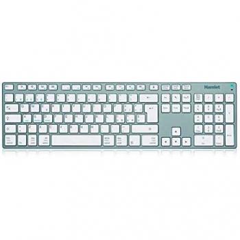 Teclado Bluetooth Mecánico Hamlet XKKITA-MCBT Plata y Blanco con Layout Italiano