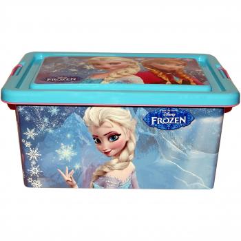 Disney Frozen Contenedor 7 litros con Tapa y Cierres, Caja organizadora