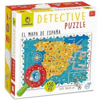 Puzzle Detective Mapa de España con Lupa - 150 Piezas Infantil Multicolor