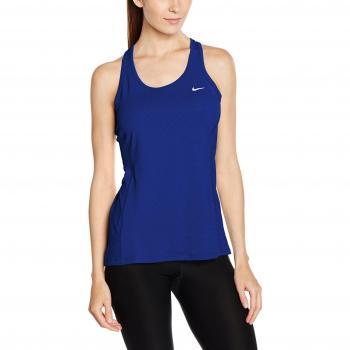 Nike Dri-Fit Contour Tank - Camiseta para mujer, color azul / plateado, talla S