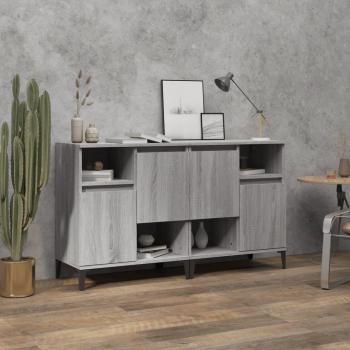 Aparadores de Madera Contrachapada VidaXL - 2 uds, Dimensiones: 60x35x70 cm, Color: Gris Sonoma, Mueble de Almacenaje para Salón, Buffet y Armario Auxiliar
