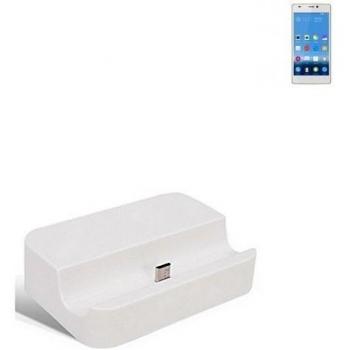 Dock USB Micro adecuado para el Gionee Elife S5.5, blanco | estación de carga incluyendo el cable USB 2.0 cable de datos / cargador, la horquilla del muelle de escritorio cargador universal adecuado para el teléfono móvil para smartphones con conector 