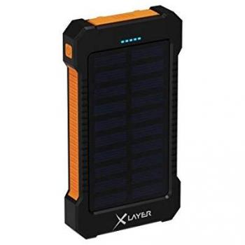 Powerbank XL211474 plus solar, smartphones & tablets, Negro / naranja