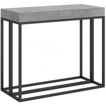 Consola Extensible Epoca 90x40/300 cm, Cemento con Estructura Antracita