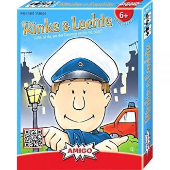 Rinks & Lechts - Juego de cartas para 2-8 jugadores, a partir de 6 años, en caja metálica