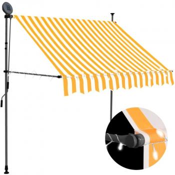 Toldo manual retráctil Día y Noche con LED blanco y naranja 100 cm