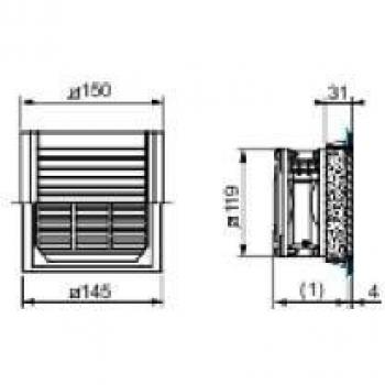 Schneider Electric NSYCVF850M230PF Ventilador Forzado ClimaSys, IP54, 850 m3/h, 230V, con Rejilla, Salida y Filtro G2, Gris
