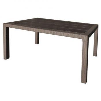 Garden Life 4090-08 - Mesa elegante de ratán, 150 x 90 x 72 cm, color wengué