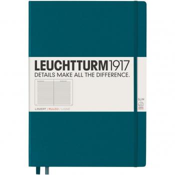 Cuaderno de Notas A4 Slim Tapa Dura Rayado Horizontal Leruchtturm1917 Verde Pacífico.