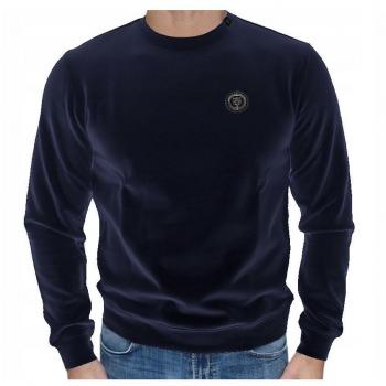 Plein Sport Blue Cotton Sweater - L, Sweatshirts, male, Blue, Size: L, Sporty Blue Sweatshirt with Logo Print