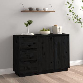 Aparador de madera maciza de pino 111x34x75 cm, Mueble de Almacenaje de Salón, Armarios con Puertas, Cajón de Madera, Buffet para salón Moderno, Armario Auxiliar