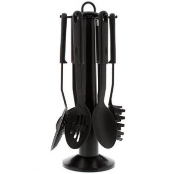 Organizador de Cocina Pradel Excellence - 6 Utensilios de Nylon Negro - 38.7 x 13.5 x 13.5 cm