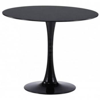 Mesa Redonda Moderna Tulipa Color Negro, 60 cm de Diámetro